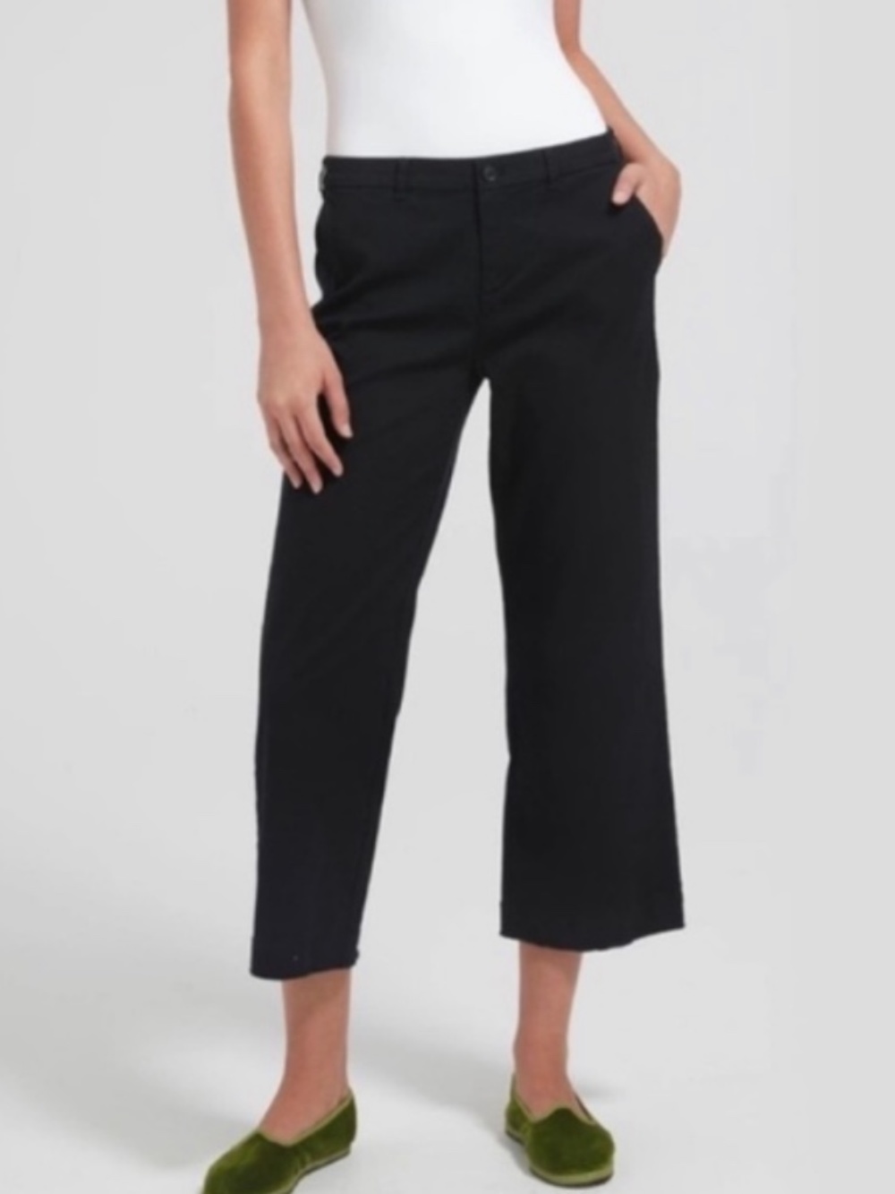 ATM Anthony Thomas Melillo Black Enzyme Wash Cropped Boyfriend Pants Raw Hems 0